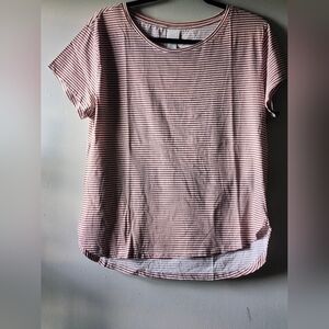 H&M Pink and White Cuffed Sleeve T-Shirt